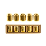 Mega Candles - 5 pcs Ceramic 1/2" Chime / Spell Candle Holder - Gold