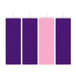 Mega Candles - 4 pcs 2" x 6" Unscented Advent Square Pillar Candle - Asst