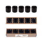 Mega Candles - 5 pcs Ceramic 3/4" Chime / Spell Candle Holder - Black