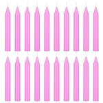 Mega Candles - 20 pcs 4 Inch Unscented Exquisite Mini Taper Chime Spell Candles - Light Purple