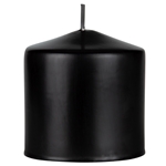 3" x 3" Unscented Domed Top Pillar Candle - Black