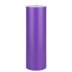 3" x 9" Unscented Round Pillar Candle - Lavender