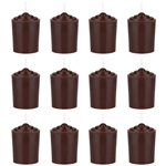 Mega Candles - 12 pcs 15 Hours Unscented Votive Candle in White Box - Brown