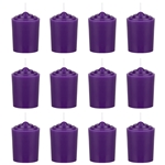 Mega Candles -12 pcs 15 Hours Unscented Votive Candle in White Box - Purple