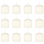 Mega Candles -12 pcs 8 Hours Unscented Votive Candle in White Box - Off White