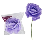 Mega Crafts - 12" EVA Rose Flower with Stem - Lavender