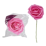 Mega Crafts - 12" EVA Rose Flower with Stem - Pink