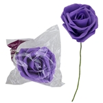 Mega Crafts - 12" EVA Rose Flower with Stem - Purple