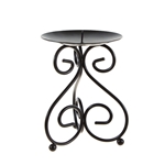 Mega Candles -Pillar / Round Metal Candle Holder - Black