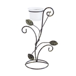 Mega Candles -Votive Leaf Metal Candle Holder - Bronze