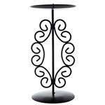 Mega Candles  -Pillar / Round Metal Candle Holder - Black