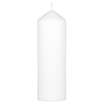 3" x 9" Unscented Dome Top Event Pillar Candle - White