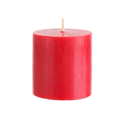 Mega Candles - 3" x 3" Unscented Round Pillar Candle - Red