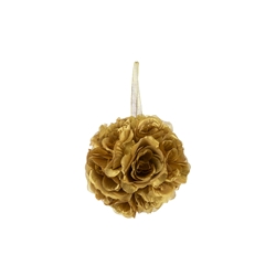 Mega Crafts - 6" Artificial Flower Pomander Kissing Ball - Gold