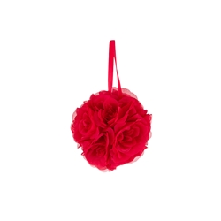 Mega Crafts - 6" Artificial Flower Pomander Kissing Ball - Red