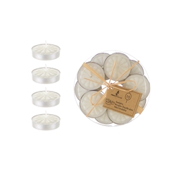 Mega Candles -15 pcs Unscented Tea Light Candle in Round Clear Box - White