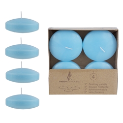 Mega Candles - 4 pcs 3" Unscented Floating Candles - Light Blue