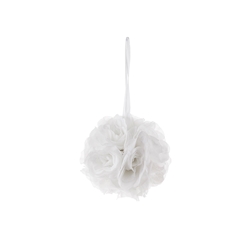 Mega Crafts - 6" Artificial Flower Pomander Kissing Ball - White