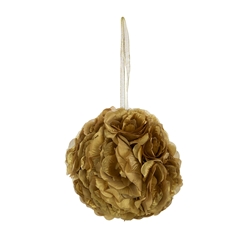 Mega Crafts - 8" Artificial Flower Pomander Kissing Ball - Gold