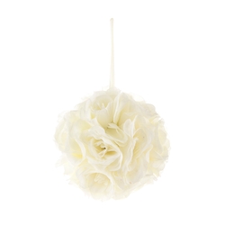 Mega Crafts - 8" Artificial Flower Pomander Kissing Ball - Ivory