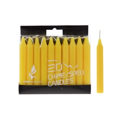Mega Candles - 20 pcs 4" Unscented Chime / Spell Chime Candle - Yellow