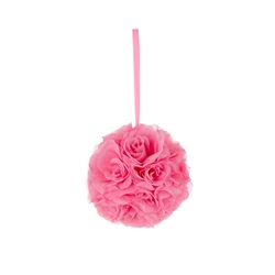 Mega Crafts - 8" Artificial Flower Pomander Kissing Ball - Pink