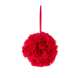 Mega Crafts - 8" Artificial Flower Pomander Kissing Ball - Red