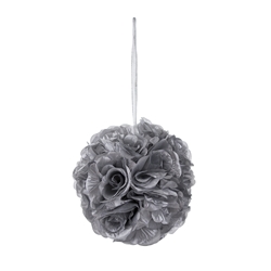 Mega Crafts - 8" Artificial Flower Pomander Kissing Ball - Silver