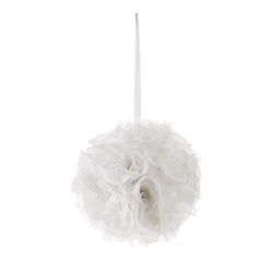 Mega Crafts - 8" Artificial Flower Pomander Kissing Ball - White