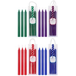 Mega Candles - 3 pcs 8" Scented Candlestick in Hanging PVC Bag - Asst