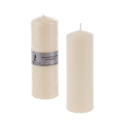 Mega Candles - 2" x 6" Unscented Dome Top Press Pillar Candle - Ivory