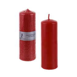 Mega Candles - 2" x 6" Unscented Dome Top Press Pillar Candle - Red