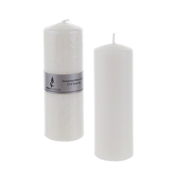 Mega Candles - 2" x 6" Unscented Dome Top Press Pillar Candle - White