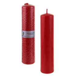 Mega Candles - 2" x 9" Unscented Dome Top Press Pillar Candle - Red