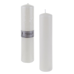 Mega Candles - 2" x 9" Unscented Dome Top Press Pillar Candle - White