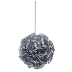 Mega Crafts - 10" Artificial Flower Pomander Kissing Ball - Silver
