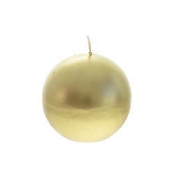 Mega Candles - 3" Unscented Round Ball Candle - Gold