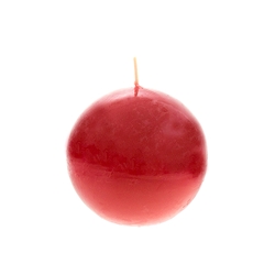 Mega Candles - 3" Unscented Round Ball Candle - Red