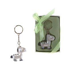 Mega Favors - Baby Zebra Poly Resin Key Chain in Gift Box
