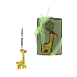 Mega Favors - Baby Giraffe Poly Resin Key Chain in Gift Box