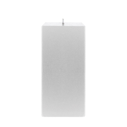 Mega Candles - 3" x 6" Unscented Square Pillar Candle - Silver