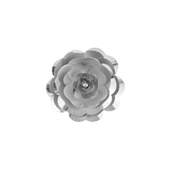 Mega Crafts - 8" Paper Craft Pedal Flower - Metallic Silver