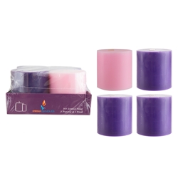 Mega Candles - 4 pcs 3" x 3" Unscented Advent Pillar Candle - Asst