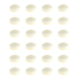 Mega Candles - 24 pcs 2" Unscented Floating Disc Candles - Ivory