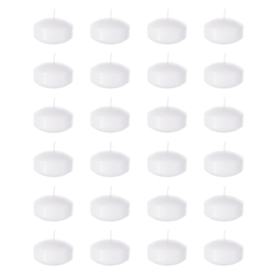 Mega Candles - 24 pcs 2" Unscented Floating Disc Candles - White