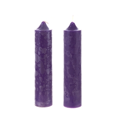 Mega Candles - 2 pcs of 6.75" Unscented Romantic Taper Candles - Purple