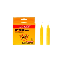 HS Candles - 10 pcs 4" Citronella Household Taper Candle - Yellow