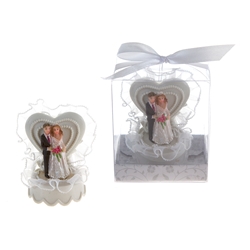 Mega Favors - Wedding Couple Cake Topper Poly Resin in Gift Box