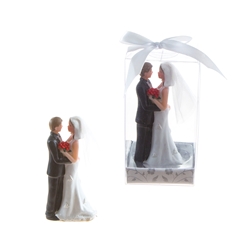 Mega Favors - Wedding Couple Facing Each Other Poly Resin in Gift Box
