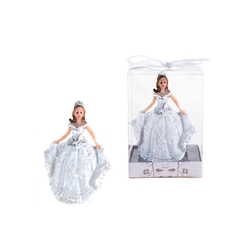Mega Favors - Lady Wearing Gown in Gift Box - White